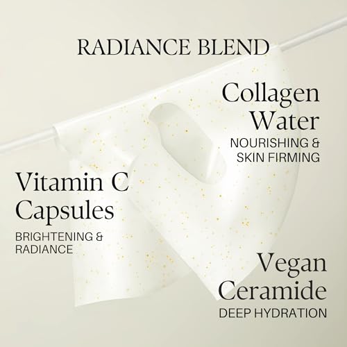 d'alba Piedmont Signature Vita Capsule Hydrogel Mask 8-Shape 1BOX (4 Sheets) + Vita Toning Serum Toner, Glass Skin with Double Vitamin Skincare, Face Moisturizer, (6.09 f