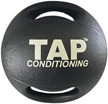 TAP Double Handle Medicine Ball- 4 Pound | Rubber Weighted Ball with Dual Grip for Abdominal and Plyometric Training
