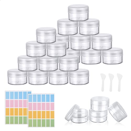 Flintronic Plastic Cosmetic Jar*24, Transparent & Visible Sample Container Jar