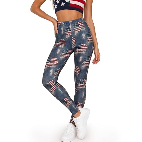 Image of sissycos Women's 80s Leggings Neon Artistic Splash Printed Buttery Soft Stretchy Pants