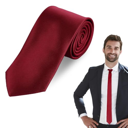 GNALIA Cravate Homme Élégante, 1 Pièce Largeur 5Cm Bordeaux Pour Mariage Et Cérémonies Avec Boîte Cadeau