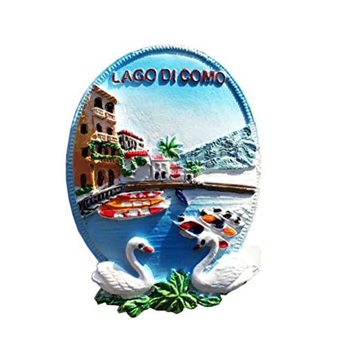Imán Decorativo de Resina Lake Como Italia 4.8x6.5 cm miniatura 1