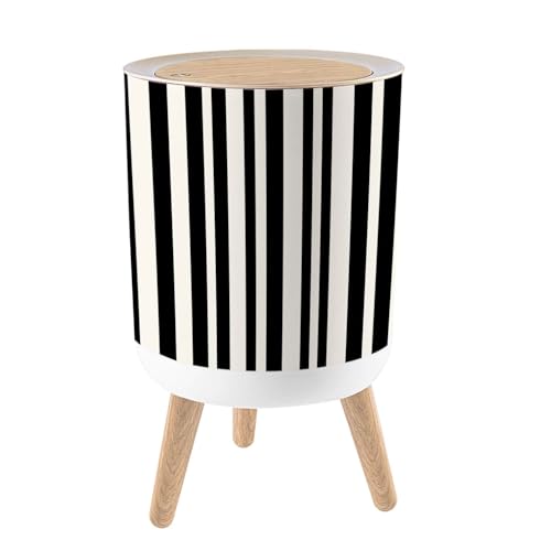 Caneca de basura con tapa y patas 7L blanca y negra