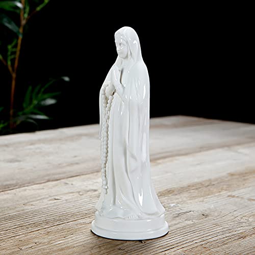 Statue de la Sainte Vierge Marie, une figurine chrétienne blanche à offrir pour une fête