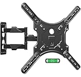ELIVED TV Wall Mount for Most 26-60 Inch TVs, Swivel and Tilt Full Motion TV Mount with Single Stud Perfect Center Design, Wall Mount Bracket Max VESA 400x400mm, Corner Mount Holds up to 77 lbs.
