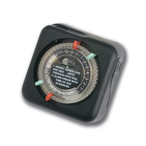 Kichler Outdoor Mechanical Timer with Tradition Pin Setting, Plug-In Landscape Lighting Automation...