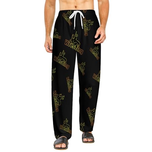 Wrestling Lounge Pajama Pants Comfy Sleepwear Bottoms Print Sleep Pants for Men Women