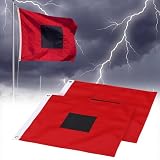 Remagr 2PCS Hurricane Warning Flags Durable Outdoor Safety Signal for Marine Coastal Weather Alert Emergency Use (18x18 Inch)