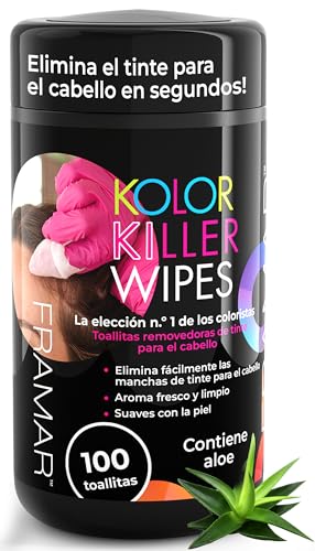Framar Removedor Tinte Pelo - Quita Tinte de Pelo Suavemente de la Piel, Arrastre de Color Pelo, Removedor de Color Cabello, – Olor Agradable – 100 Unidades en Caja Dispensadora