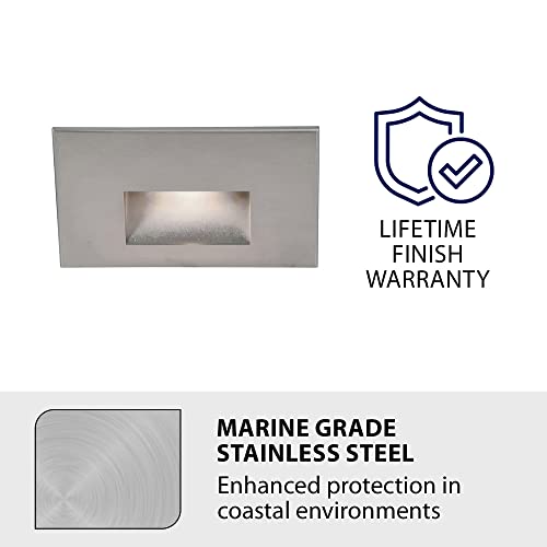 Wac Landscape Lighting, Ledme 120V Led Horizontal Indoor And Outdoor Step And Wall Light 3000K Built-In Led In Stainless Steel #TOP2