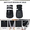 REESTBOO Dog Boots, 4 Pcs Waterproof Dog Shoes Pet Rain Boots with Reflective Straps & Anti-Slip Soles, Doggie Paw Protectors Pet Running Shoes for Outdoor Indoor Wearing (Black, L)