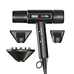 Wahl Vanquish Hair Dryer, Lightweight, LED Display, Quiet, Professional 3 Attachments, Powerful, Cool Drying, 3 Speed-Settings, Auto-Clean, Even Drying, Quick Dry