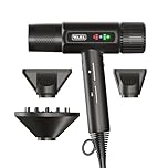 Wahl Vanquish Hair Dryer, Lightweight, LED Display, Quiet, Professional 3 Attachments, Powerful, Cool Drying, 3 Speed-Settings, Auto-Clean, Even Drying, Quick Dry