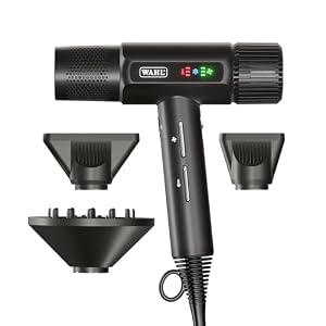 Wahl Vanquish Hair Dryer, Lightweight, LED Display, Quiet, Professional 3 Attachments, Powerful, Cool Drying, 3 Speed-Settings, Auto-Clean, Even Drying, Quick Dry