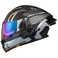 Casco Moto Ribaltabile Woljay - Integrale Modulare, DOT/ECE, Taglia L Nero Lucido - Foto 8