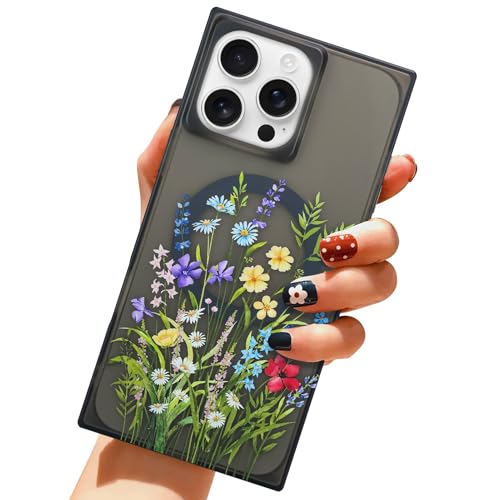 Coque anti-rayures iPhone 16 Pro résolvant les chutes avec son dos givré motif marguerite