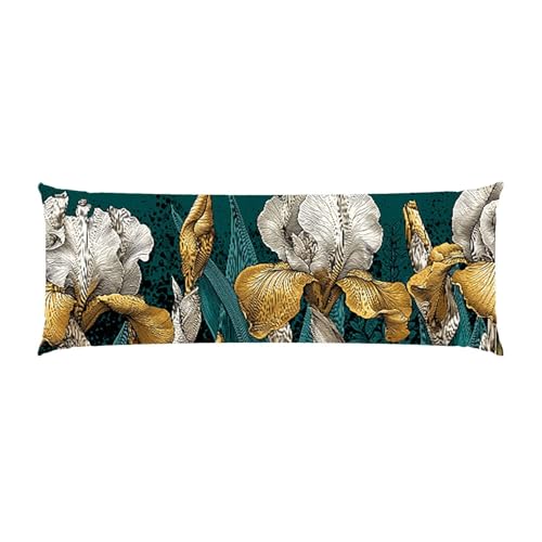 Almohada Corporal Larga Iris Blanco Cojin Embarazo 40x150cm – Almohada Larga para Dormir de Lado Cojín Respaldo Cama Ideal para Descanso Maternidad y Lactancia Embarazadas, Funda de Terciopelo b-26