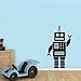 Livraison gratuite Robot sticker mural autocollants-garçon maternelle vinyle autocollant, garçon chambre Robot décoration mur autocollant A9 56x33 cm