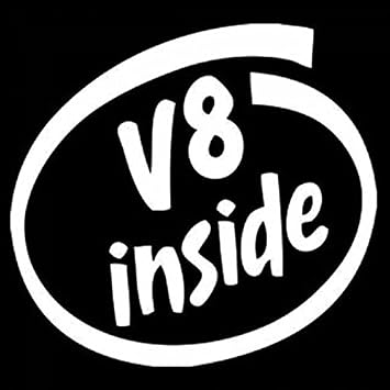 V8 Inside Decal Vinyl Sticker|Cars Trucks Vans Walls Laptop| White |5.5 x 5 in|CCI615