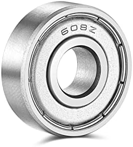 608-Z Shielded Sealed Miniature Skateboard-Bearings - 8x22x7mm, 10 Pcs, Used in Longboard and Scooters Machinery, Roller Skates (10)