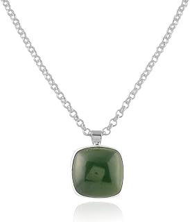 Jewellery Pit - Jade Necklace, Jade Necklace Men, Gemstone Necklace Men, Silver Jade Necklace, Sterling Silver Necklace for Men, Gift for Him (45, silver)