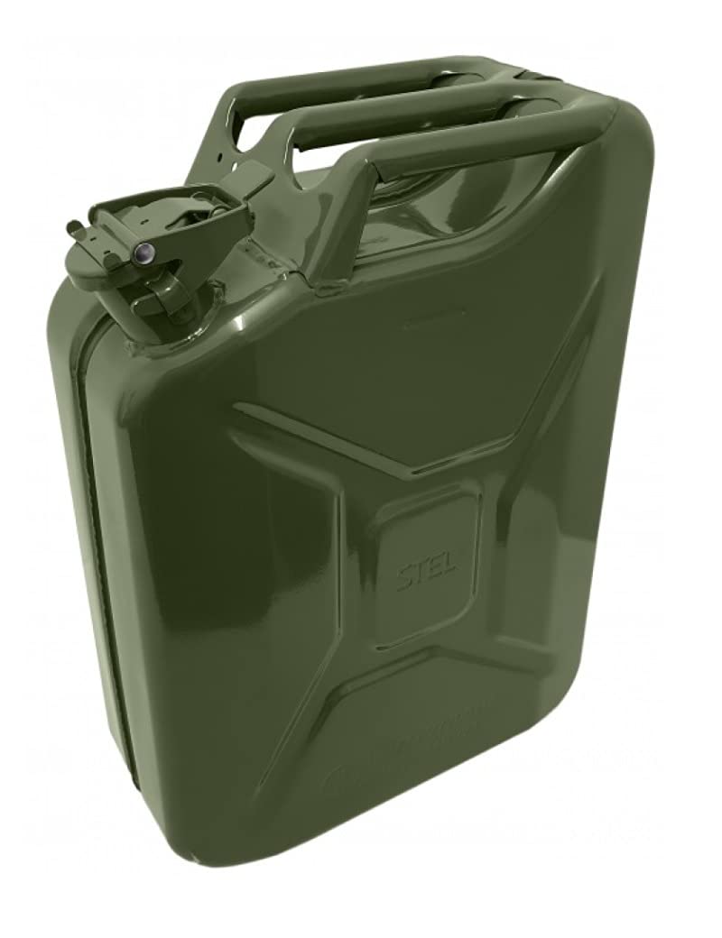 Green Jerry Can 5,10,20 Litre Metal with Flexible Metal Spout - for Petrol and Diesel Oil Liquid - UN-Approved - With Spout Nozzle – Inspected (5L Jerry Can With Spout) — view 2