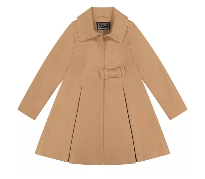 Rothschild Notch Collar Waist Bow Single Snap Breasted Coat - 6X