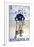 ART.COM Wall Art Print Portrait of a Us Naval Academy Player, Bristow Adams, Artist, 1902 on White Frame, 32" x 44"