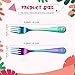 Minatee 6 Pieces Rainbow Kids Forks Toddler Silverware Set Baby Utensil Small Food Grade Cutlery Flatware Stainless Steel Forks Metal Self Feeding for Home and School, Dishwasher Safe