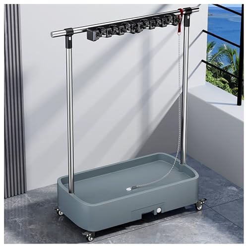 Support de balai à franges avec crochets - Chariot de nettoyage commercial - Tour d'outils de jardin pour la maison et l'espace de travail - Solution de rangement pour économiser de l'espace