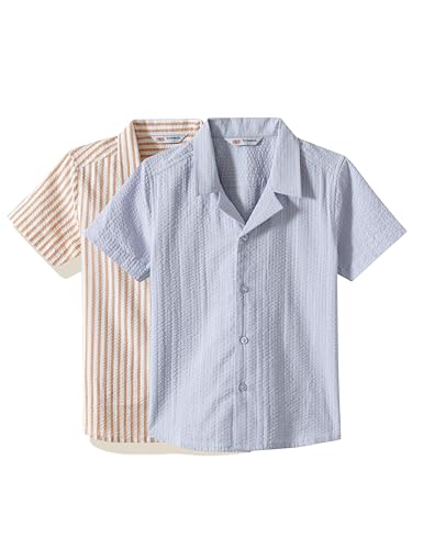 Image of Amazon Brand - Symbol Kids Boy's Half Sleeves Striper Regular Fit Shirt