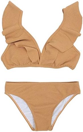 Amazon Co Jp ティティベイト Titivate Sea Dress フロントvフリルビキニ 水着 ベージュ L 服 ファッション小物