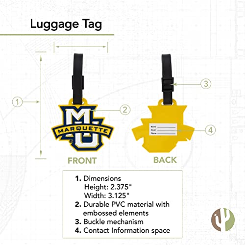 Desert Cactus Marquette University Luggage Tag Golden Eagles MU Bag (PVC - Design A)2