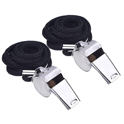 Set de 6 silbatos de acero inoxidable para árbitros con cordón miniatura 1