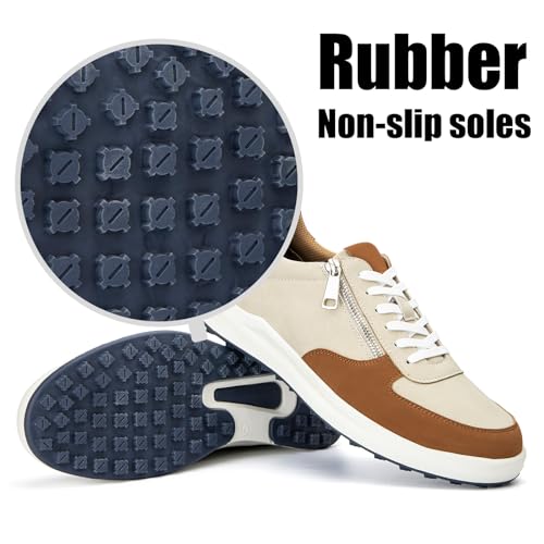 Image of JITAI Men's Fashion Sneakers Shoes Lightweight Fashion Shoes with Wingtip Brogue & Lace-up Design Casual Business Shoes