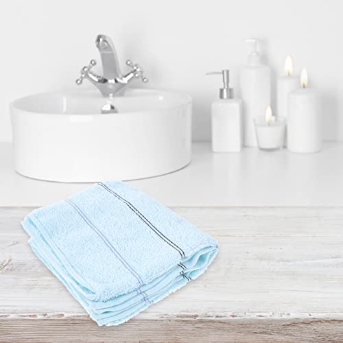 Topbathy 4Pcs/Set Colorful Striped Cotton Hand Towels Absorbent Face Towels Quick Dry Washcloth For Household(Yellow, Pink, Blue And Green) #TOP3