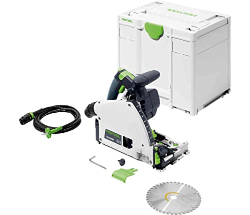 Festool Tauchsäge TS 60 KEBQ-Plus (mit Innensechskantschlüssel, Kreissägeblatt, Sichtfenster, Splitterschutz), im Systainer