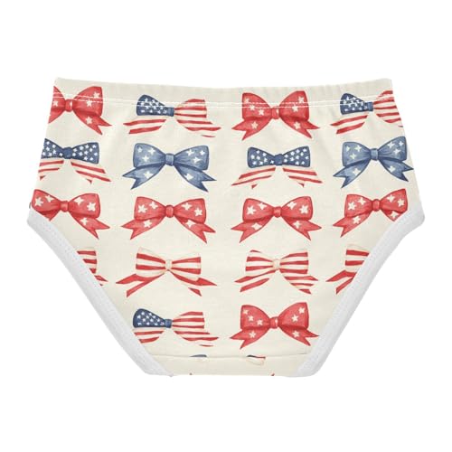 ZZKKO National Flag Bow Girls Underwear Toddler Panties for Girls Comfort Brief Size 2-8T2