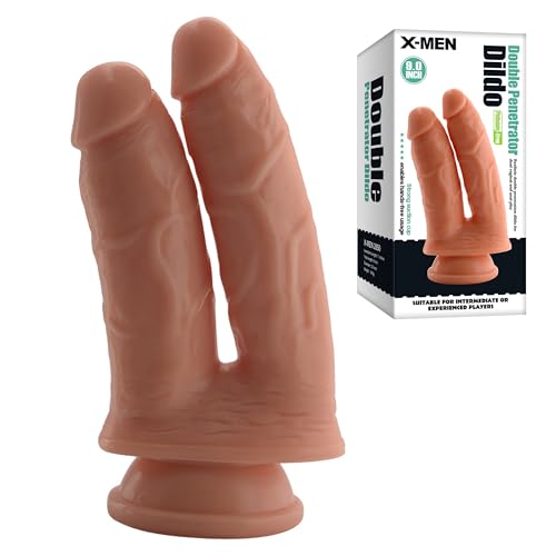 Double Dildo mit Saugnapf 22cm 730g Extra Dick 14cm4 8cm & 16cm4 4cm beige Flexibel Doppeldildo für Frauen Solo Extreme realistic anal penis Sexspielzeug xxl Doppelpenetration FOPS D27XL