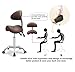 Kaleurrier Saddle Stool Rolling Swivel Height Adjustable with Wheels,Heavy Duty Anti-Fatigue Ergonomic Saddle Chair for Hair Beauty Salon Lab Dental Massage Office Home Kitchen (with Back, Coffee)