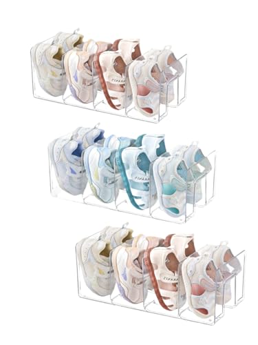 NUOLUTH Zapatero de acrílico transparente para organizar y almacenar armarios, pequeño zapatero de 4 secciones, organizador de almacenamiento de zapatos de bebé, estante apilable para zapatos NUOLUTH Zapatero de acrílico transparente para organizar y almacenar armarios, pequeño zapatero de 4 secciones, organizador de almacenamiento de zapatos de bebé, estante apilable para zapatos