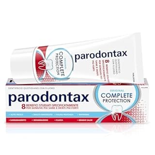 Parodontax Complete Protection Original, Dentifricio Quotidiano con Fluoro, 8 benefici studiati specificatamente per Gengive più Sane e Denti più Forti, 75 ml​