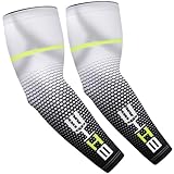 beister UV Protección solar Enfriamiento Mangas de compresión Mangas de brazo Hombres Mujeres Ciclismo, White, X-Large
