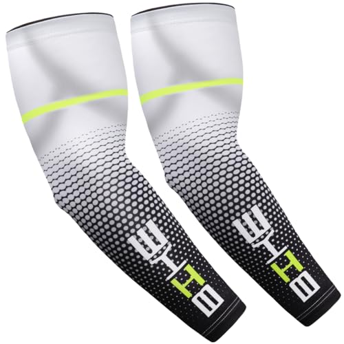 beister Manchettes de Bras Homme & Femme, Sun Anti-UV Protection UPF 50+ Manchons de Refroidissement Antidérapants, Manchette Gaming, Manchons de Sport Compression pour...