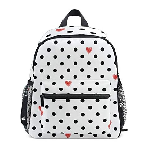Mochila Infantil de Lunares con Bolsa de Preescolar de corazón Rojo Cover