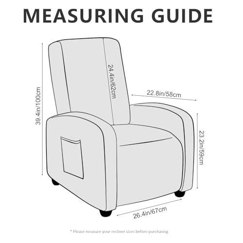 Image of ANARACHON Recliner Chair Covers Leather Look Recliner Cover 4-Piece Slipcovers for Small Reclining Chair Furniture Protector for Kids Dogs Pets Spandex Fabric Washable (1 Small Seater, 02 Black)