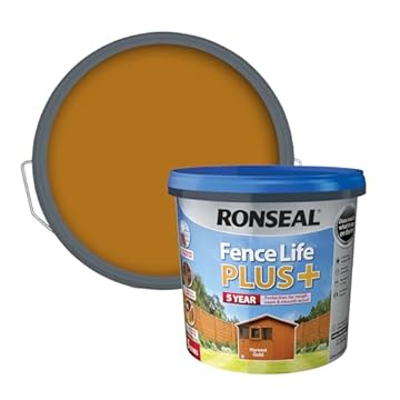 Ronseal RSLFLPPHG5L 5 Litre Fence Life Plus Paint - Harvest Gold