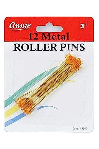 Annie 3 Inch Metal Roller Pins (12 Count)