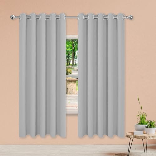 Rideau occultant 320x280 thermique imperméable gris clair grand format
