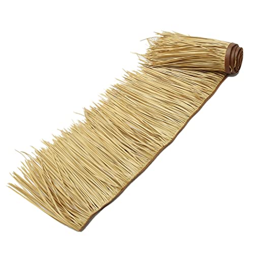 人工茅葺屋根パーム茅葺きロール人工茅葺タイル人工茅葺屋根プラスチック茅葺半難燃性偽草Pe樹脂茅葺人工茅葺 耐久性 難燃性 小屋 庭 ガゼボ 家の装飾(Colour:Yellow e)(Yellow d,0.5x1m/1.64X3.28ft)